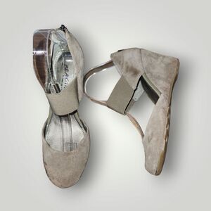 Reaction Kenneth Cole Suede Leather Upper 3" Heels Flatform Wedge 7.5